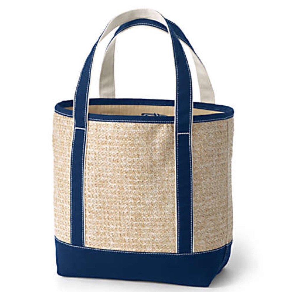 🌸Straw Pattern Tote Lands Ends🌸